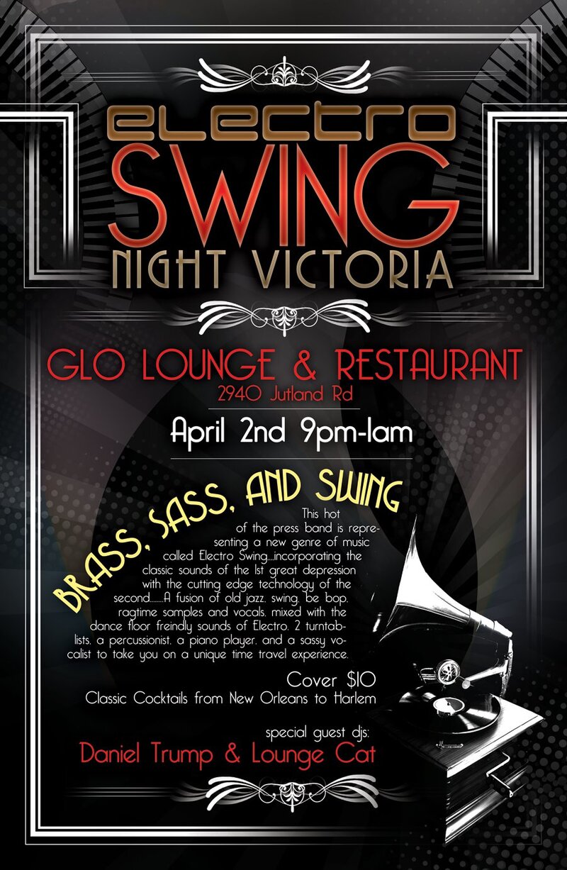 Brass, Sass & Swing, Daniel Trump, Lounge Cat @ Glo Lounge and Restaurant Apr 2 2011 - Jun 6th @ Glo Lounge and Restaurant