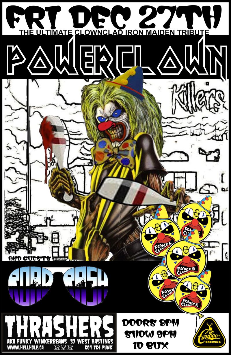 Power Clown, ROAD RASH @ Funky Winker Beans Dec 27 2013 - May 8th @ Funky Winker Beans