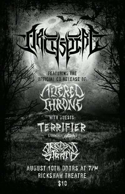 Archspire, Altered Throne, Terrifier, Argent Strand @ Rickshaw Theatre Aug 10 2012 - May 5th @ Rickshaw Theatre