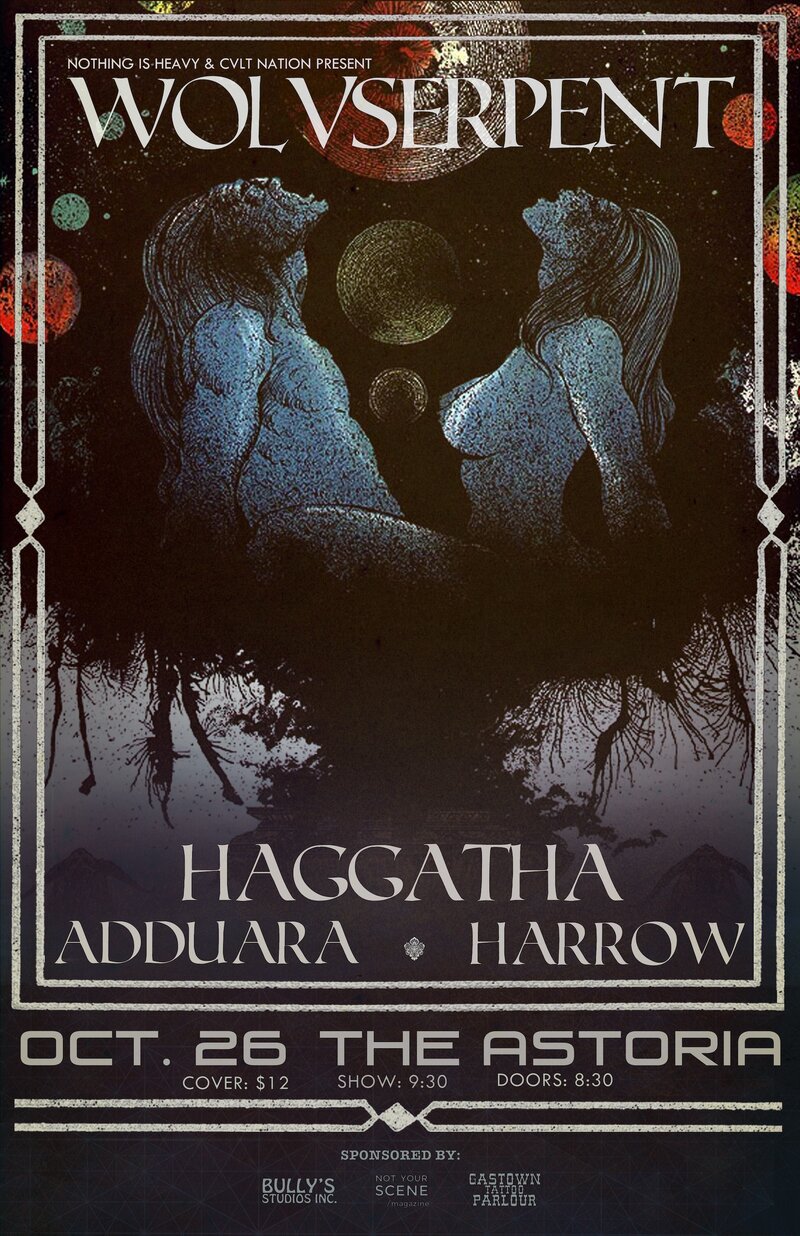 Wolvserpent (cancelled), HAGGATHA, Druden, Harrow @ The Astoria  Oct 26 2013 - Apr 30th @ The Astoria 