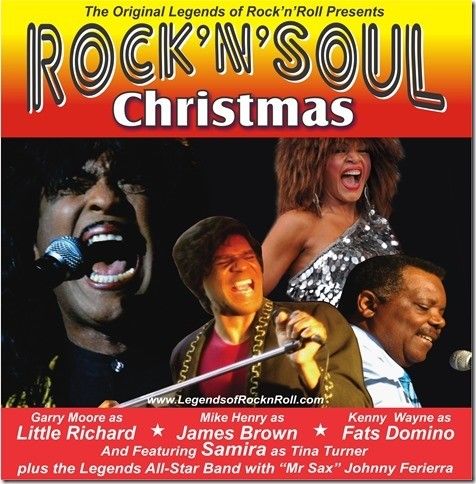 Rock 'n' Souls Christmas: Garry Moore  (Little Richard), Kenny Wayne (Fats Domino), Mike Henry (James Brown), Samira  (Tina Turner), Johnny Ferriera ( &ldquo;Mr Sax&rdquo;), Legend All-Stars Band @ The ACT Dec 9 2018 - Jun 9th @ The ACT