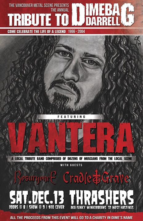 DIMEBAG TRIBUTE~~: VANTERA, Resurgence, Cradle To Grave @ Funky Winker Beans Dec 13 2014 - May 8th @ Funky Winker Beans