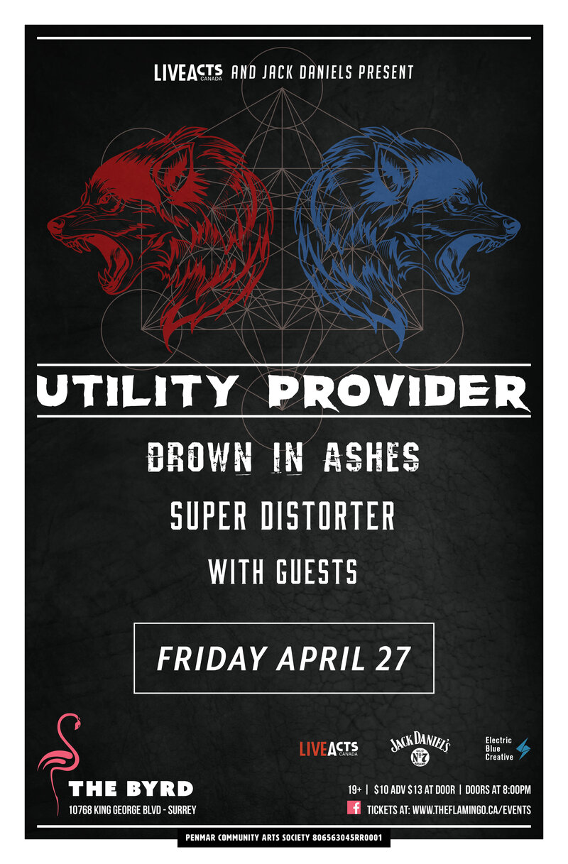 Metal at the Byrd: Utility Provider, DrownInAshes, Super Distorter @ The Byrd - Apr 27, 2018