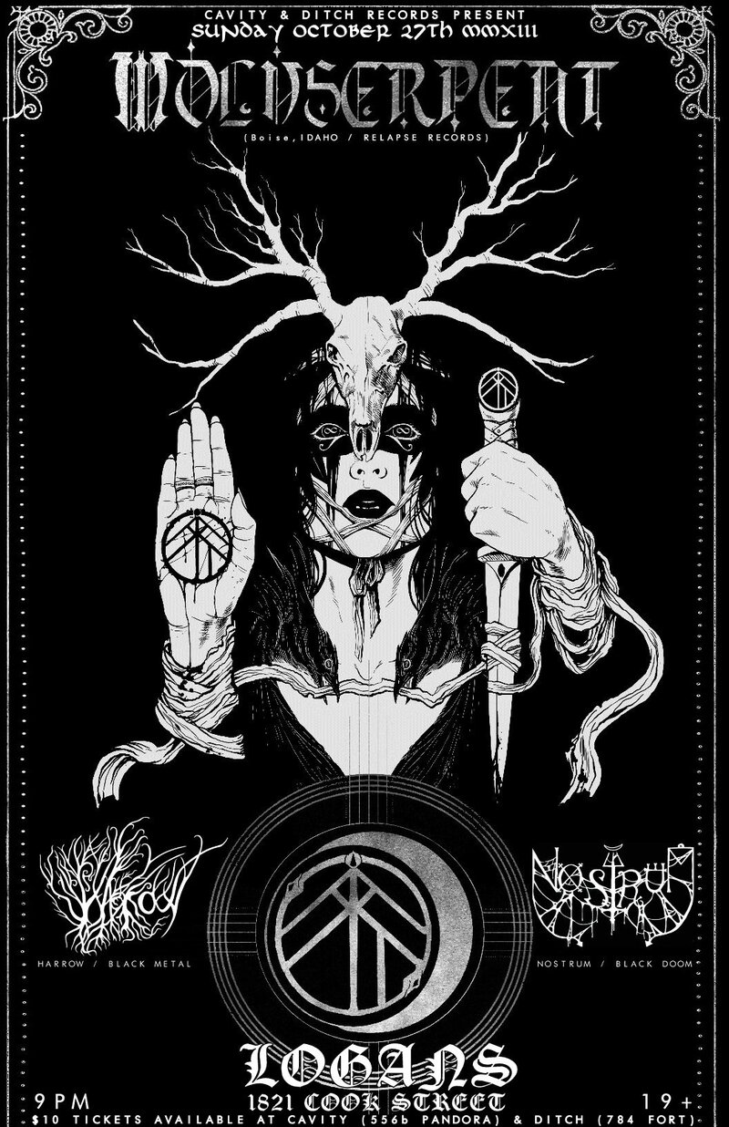 CANCELLED!!!: Wolvserpent, Harrow, Nostrum @ Logan's Pub Oct 27 2013 - Jun 10th @ Logan's Pub