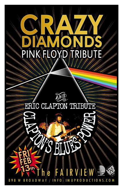 Crazy Diamonds, Clapton's Blues Power @ Fairview Pub Feb 13 2015 - May 8th @ Fairview Pub