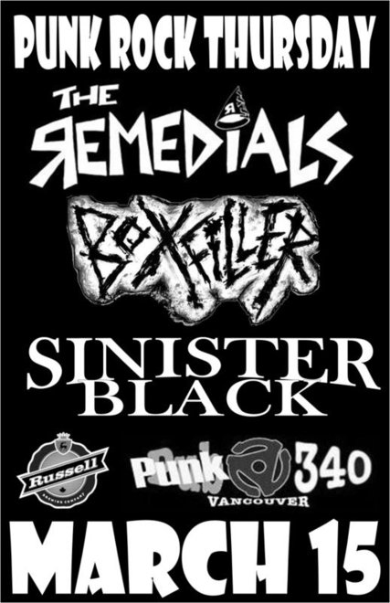PUNK FUCKIN ROCK EVERY THURSDAY: The Remedials, War Amp , Sinister Black @ Pub 340 Mar 15 2007 - May 6th @ Pub 340