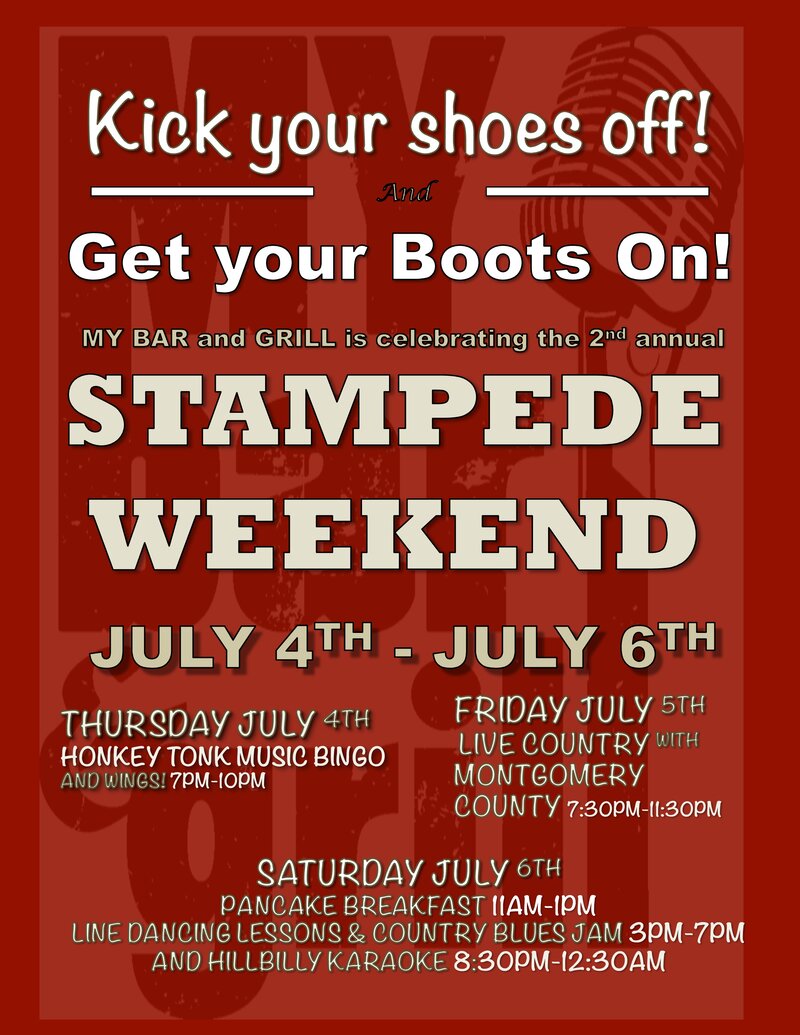 Country Weekend with Montgomery County: Montgomet County @ My Bar and Grill Jul 5 2013 - Jun 11th @ My Bar and Grill