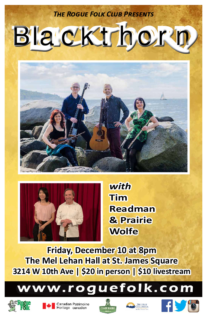 Blackthorn, Tim Readman & Prairie Wolfe @ Mel Lehan Hall at the St. James Community Square - Dec 10, 2021