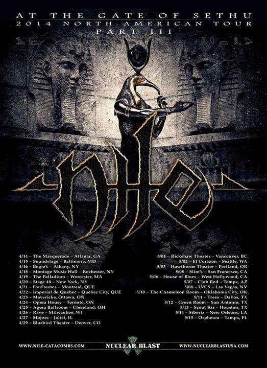 Nile announces North American tour - SEATTLE DATE: NILE @ El Corazon May 2 2014 - May 5th @ El Corazon