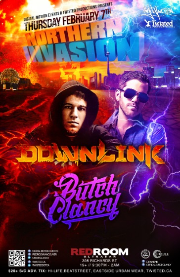 DOWNLINK & BUTCH CLANCY  (Northern Invasion Tour ) @ The Red Room Feb 7 2013 - Apr 30th @ The Red Room