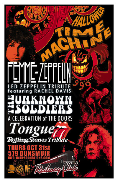 HALLOWEEN TIME MACHINE: Femme Zeppelin, The Unknown Soldiers, TONGUE @ Railway Club Oct 31 2013 - May 9th @ Railway Club