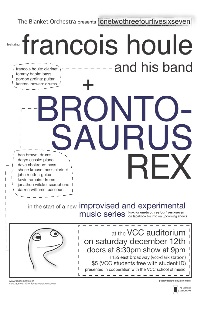 Babin/Grdina/Houle/Loewen, BRONTOSAURUS REX @ VCC, Broadway Campus Dec 12 2009 - May 7th @ VCC, Broadway Campus