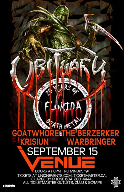 Obituary, Goatwhore, Krisiun, The Berzerker, Warbringer @ Venue Sep 15 2009 - May 8th @ Venue
