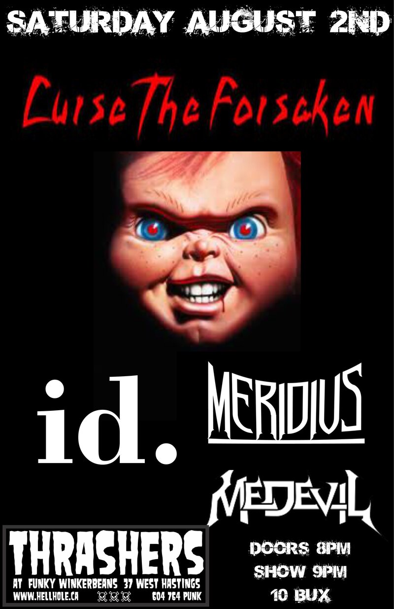 Curse the Forsaken, The id, MERIDIUS, Medevil @ Funky Winker Beans Aug 2 2014 - May 6th @ Funky Winker Beans