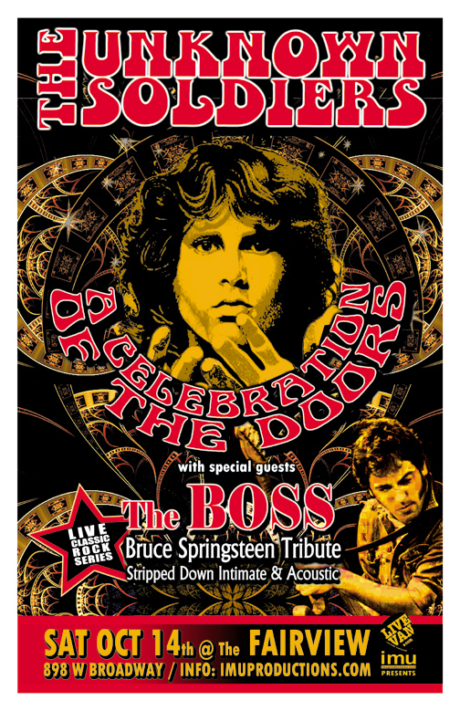 The Unknown Soldiers (A Celebration Of The Doors), BOSS  (Bruce Springsteen Tribute) @ Fairview Pub Oct 14 2017 - May 6th @ Fairview Pub