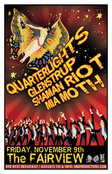Quarterlights, Glenstrup, Shaman Riot, Mia Moth @ Fairview Pub Nov 9 2012 - May 6th @ Fairview Pub