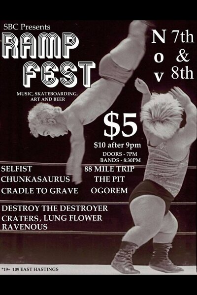 Ramp Fest 2014: Craters, The Pit, 88 Mile Trip, Chunkasaurus @ SBC Restaurant Nov 7 2014 - May 8th @ SBC Restaurant
