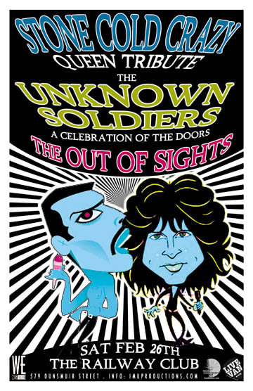 LATE SHOW! Featuring VANCOUVER'S PREMIER DOORS & QUEEN TRIBUTES w/ special guests: Stone Cold Crazy, The Unknown Soldiers, The OUT OF SIGHTS @ Railway Club Feb 26 2011 - Apr 30th @ Railway Club