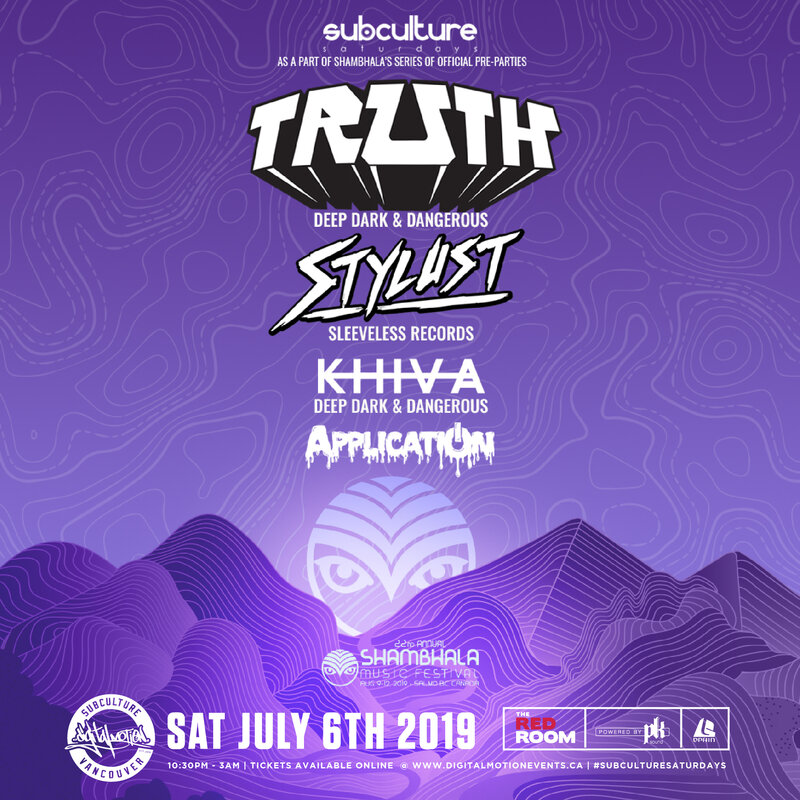 Shambhala 2019 Official Pre-Party Vancouver at SUBculture Saturdays @ The Red Room Jul 6 2019 - Jun 14th @ The Red Room