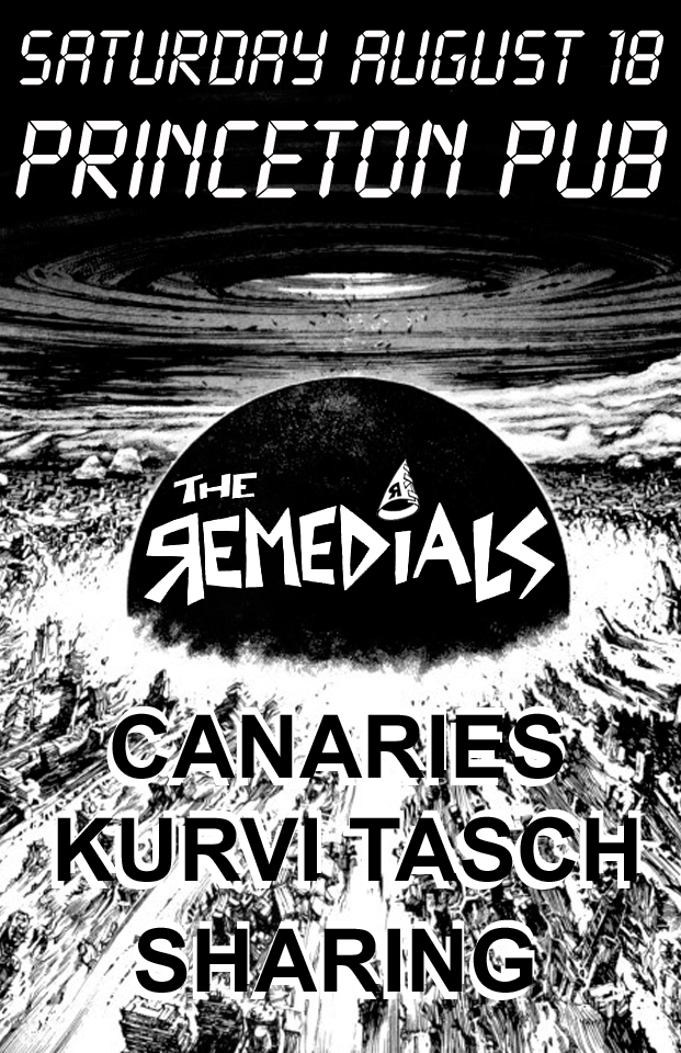 "The Remedials Play The Princeton Pub!": The Remedials, Canaries, kurvi tasch, Sharing @ Princeton Pub Aug 18 2012 - May 25th @ Princeton Pub