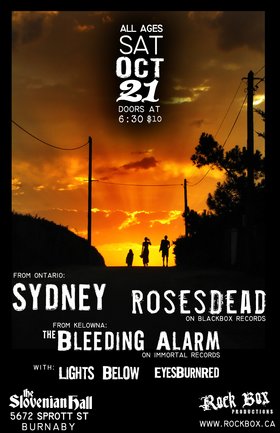 Sydney, Rosesdead, THEBLEEDINGALARM, Lights Below, Eyes Burn Red @ Slovenian Society Hall Oct 21 2006 - May 7th @ Slovenian Society Hall