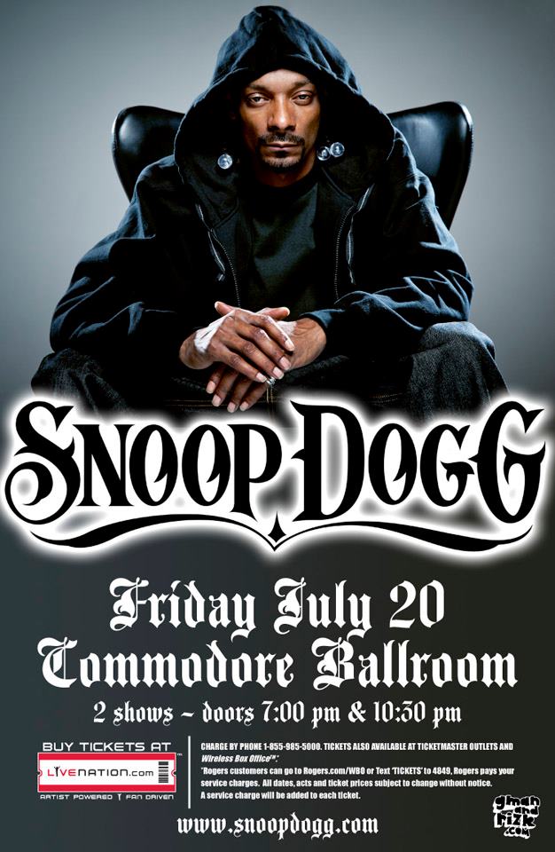 EARLY SHOW:: Snoop Dogg @ The Commodore Ballroom Jul 20 2012 - Jul 4th @ The Commodore Ballroom