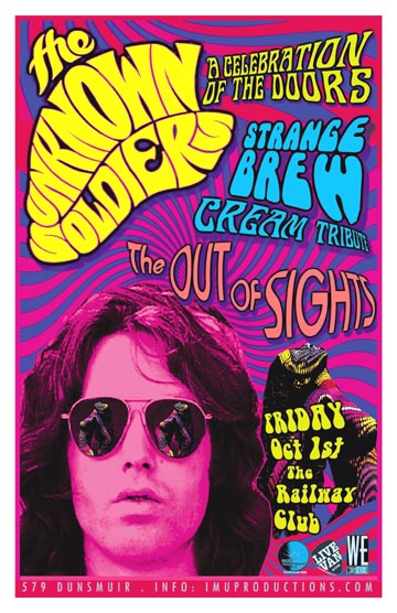 Late Show!..The UNKNOWN SOLDIERS: The Unknown Soldiers, Strange Brew, The OUT OF SIGHTS @ Railway Club Oct 1 2010 - May 9th @ Railway Club