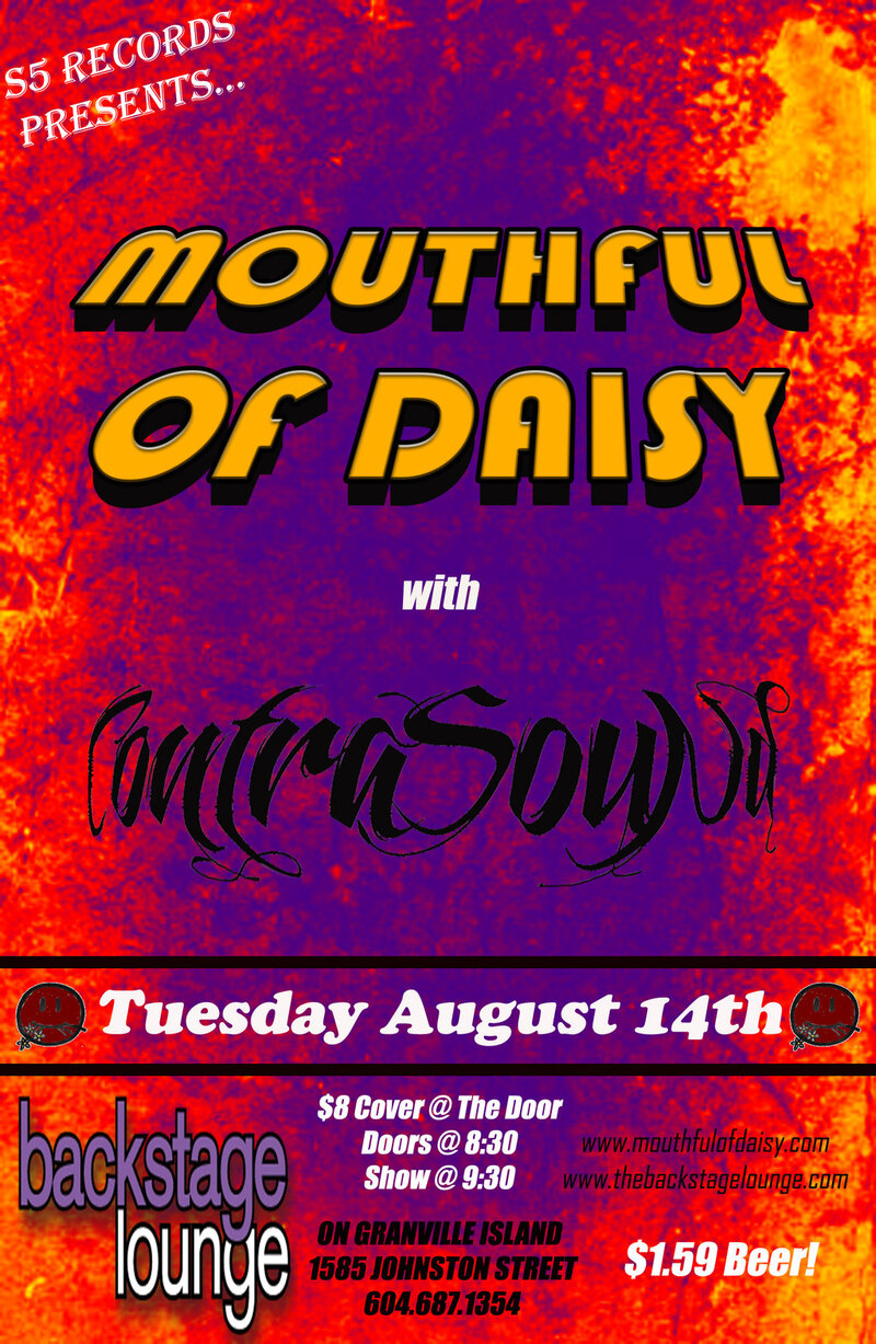 Mouthful Of Daisy and ContraSound @ The Backstage Lounge!: Mouthful Of Daisy, Contrasound @ Backstage Lounge Aug 14 2012 - May 20th @ Backstage Lounge