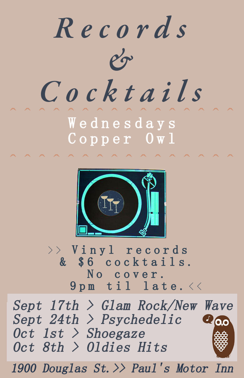 Records & Cocktails > > Wednesdays @ Copper Owl  (Oldies Hits): DJ Brandy Leigh @ Copper Owl Oct 8 2014 - Jun 4th @ Copper Owl