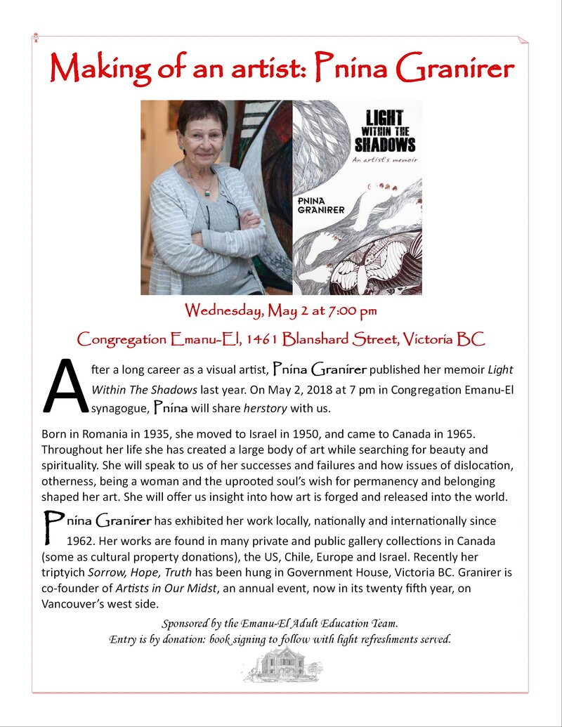 Making of an Artist: Pnina Granirer @ Congregation Emanu-el - May 02, 2018