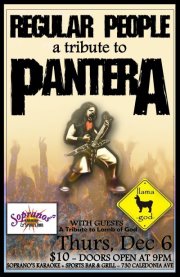 Dimebag Day: Regular People, Llama God, Bottom Feeder @ Soprano's Dec 6 2012 - May 8th @ Soprano's