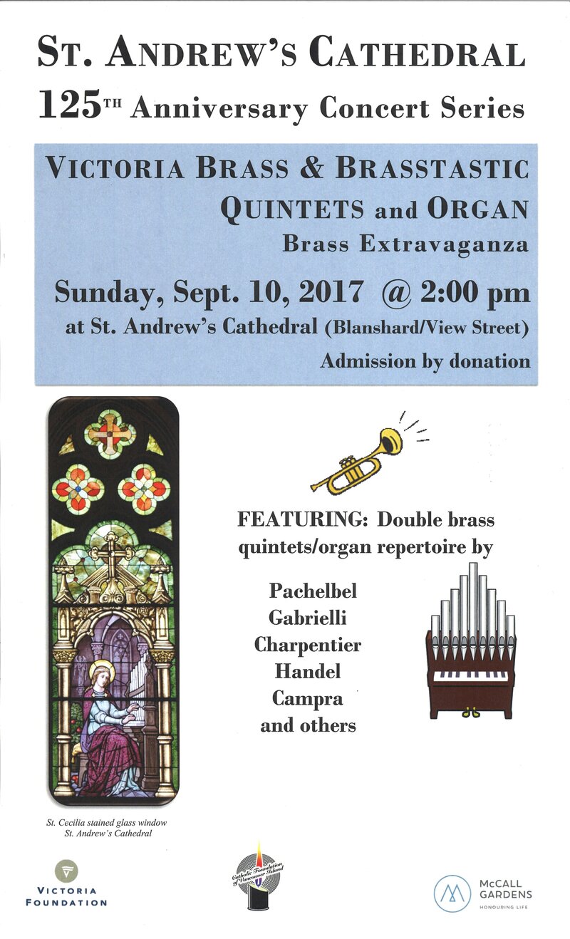 Brass Extravaganza: Victoria  Brass, Brasstastic @ St. Andrew's Catholic Cathedral - Sep 10, 2017