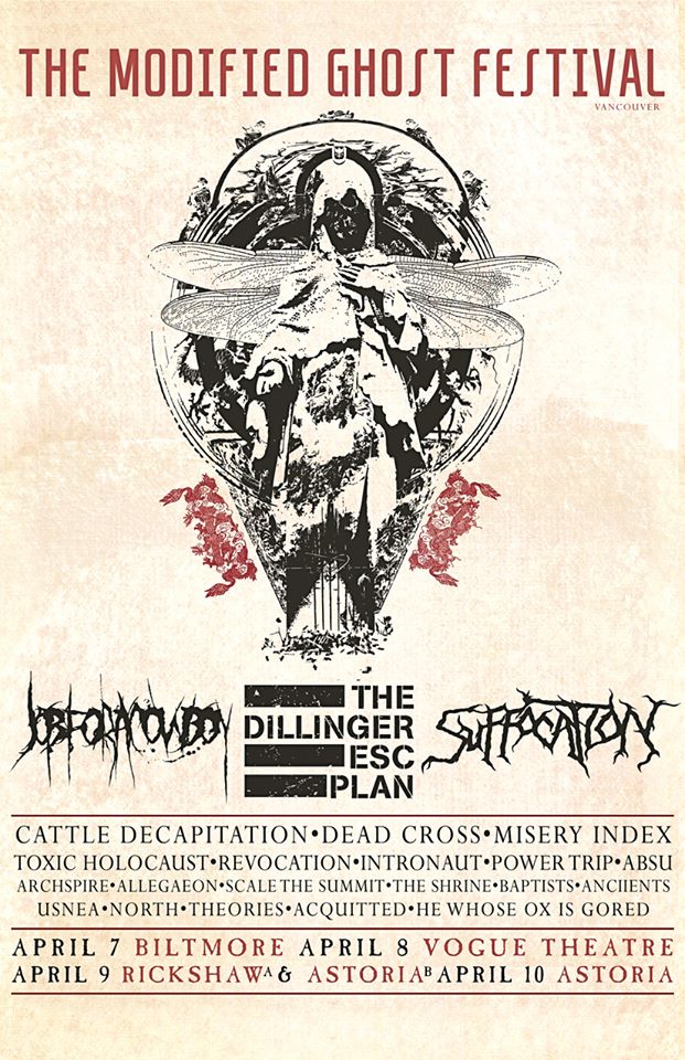 Suffocation, Cattle Decapitation, Dead Cross, Toxic Holocaust, Intronaut, Archspire, Scale the Summit @ Rickshaw Theatre Apr 9 2016 - May 7th @ Rickshaw Theatre