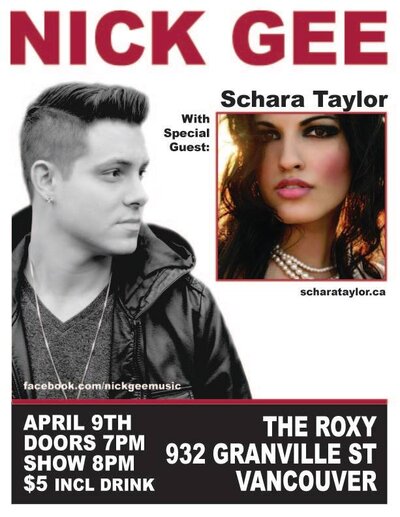 Nick Gee, Schara Taylor @ The Roxy Apr 9 2014 - Jun 12th @ The Roxy