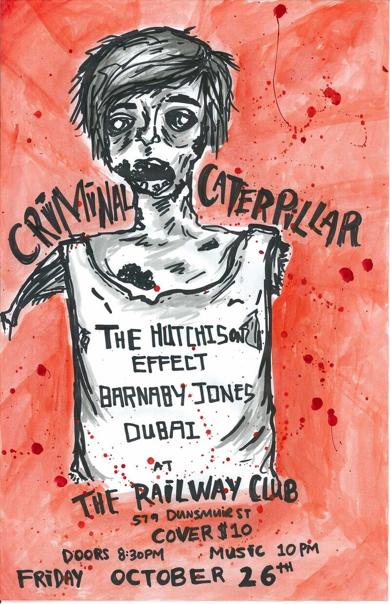 Criminal Caterpillar, The Hutchison Effect , Barnaby Jones, Dubai @ Railway Club Oct 26 2012 - May 25th @ Railway Club