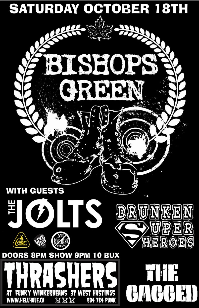 OI!~~: Bishops Green, The Jolts, Drunken Super Heroes, The Gagged @ Funky Winker Beans Oct 18 2014 - May 7th @ Funky Winker Beans