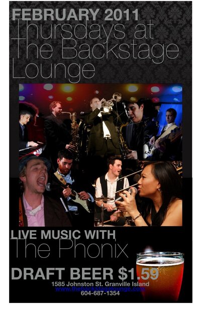 BACKSTAGE THURSDAYS w/ The Phonix @ the Backstage Lounge: The Phonix @ Backstage Lounge Feb 3 2011 - May 7th @ Backstage Lounge