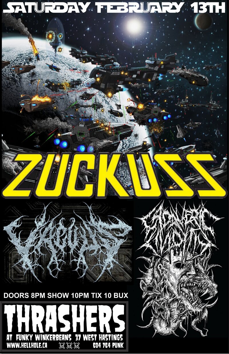 Zuckuss, Vacuus, Cadaveric Lividity  @ Funky Winker Beans Feb 13 2016 - May 9th @ Funky Winker Beans