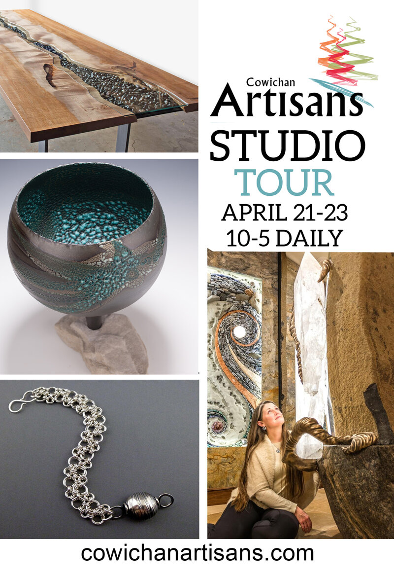 Cowichan Artisans Spring Studio Tour: Coventry Woodworks, Morgan Saddington, Live Edge Design, Ancient Art of Stone, Laurel Hibbert, Jennifer Lawson, Ken Broadland, Jo Ludwig, Peggy Brackett, Cathi Jefferson, Mary Fox @ various artists studios - Apr 21, 2017
