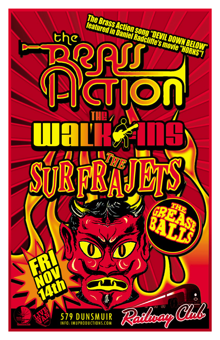 The Brass Action, The Walk-Ins, The Surfrajets, The GREASEBALLS @ Railway Club Nov 14 2014 - May 8th @ Railway Club