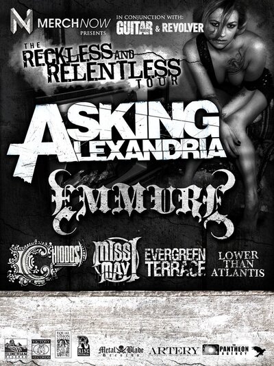 RESTLESS & RELENTLESS TOUR: Asking Alexandria, Emmure, Chiodos, Miss May I, Evergreen Terrace, Lower Than Atlantis @ Rickshaw Theatre - Mar 30, 2011