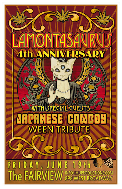 Lamontasaurus (4th Anniversary Party), Japanese Cowboy @ Fairview Pub Jun 19 2015 - May 11th @ Fairview Pub