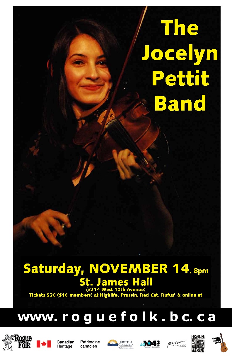 The Jocelyn Pettit Band @ St. James Community Hall Nov 14 2015 - Jun 23rd @ St. James Community Hall