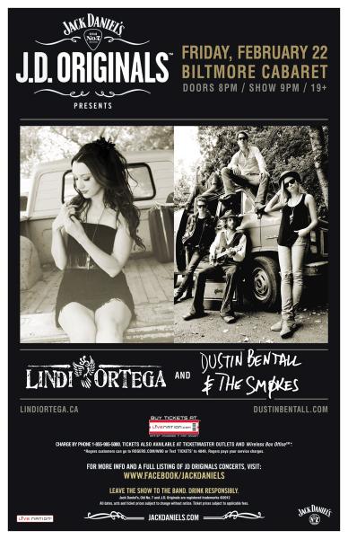 Lindi Ortega, Dustin Bentall & The Smokes @ The Biltmore Cabaret Feb 22 2013 - May 6th @ The Biltmore Cabaret