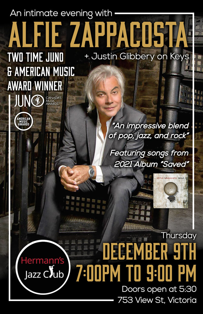 An Intimate Evening with Alfie Zappacosta f. Justin Glibbery - May 6th @ Hermann's Jazz Club
