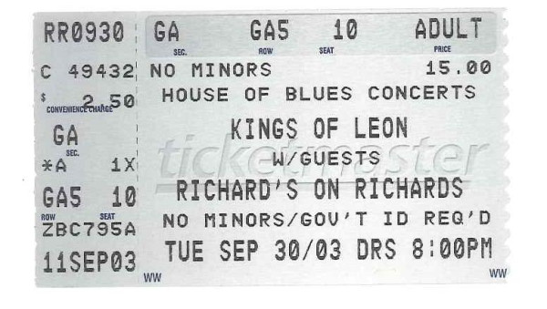 Kings Of Leon, Jet, The Years - Vancouver @ Richard's On Richards Sep 30 2003 - May 6th @ Richard's On Richards