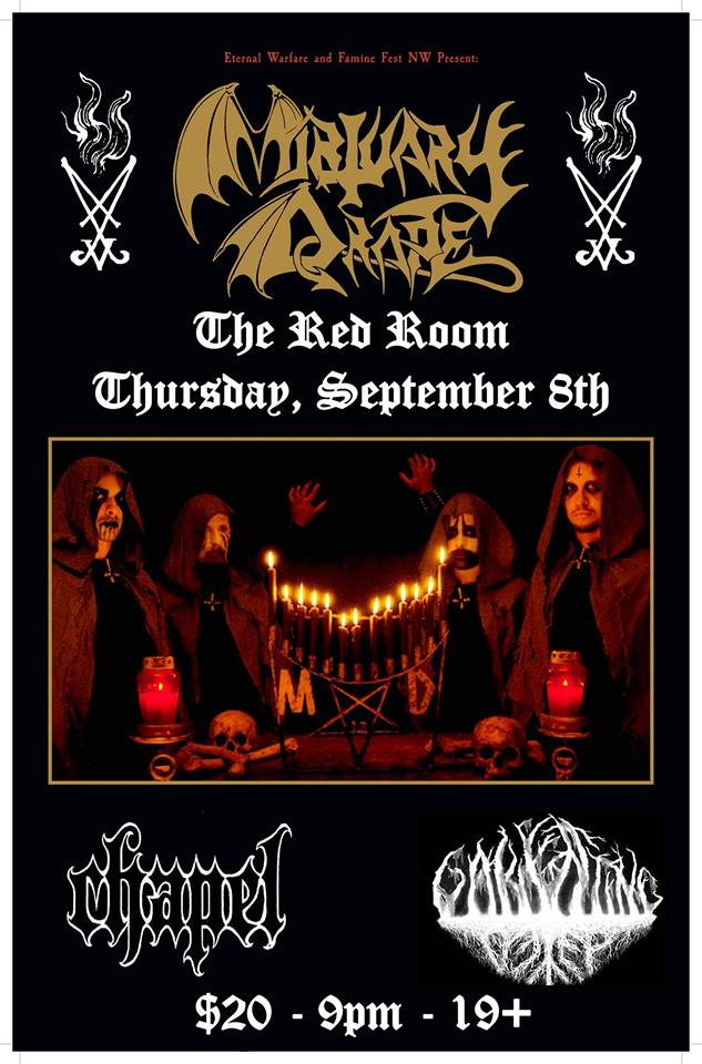 Mortuary Drape, Chapel, Garotting Deep @ The Red Room Sep 8 2016 - May 7th @ The Red Room