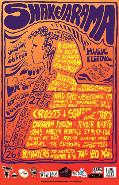 SHAKE/ARAMA Festival SHOWCASE with, Hag Face, PSYCHOSOMATIC ITCH, MONSTER TREASURE, The Catholic Girls, The Electric Dates @ Copper Owl Jun 27 2014 - May 6th @ Copper Owl