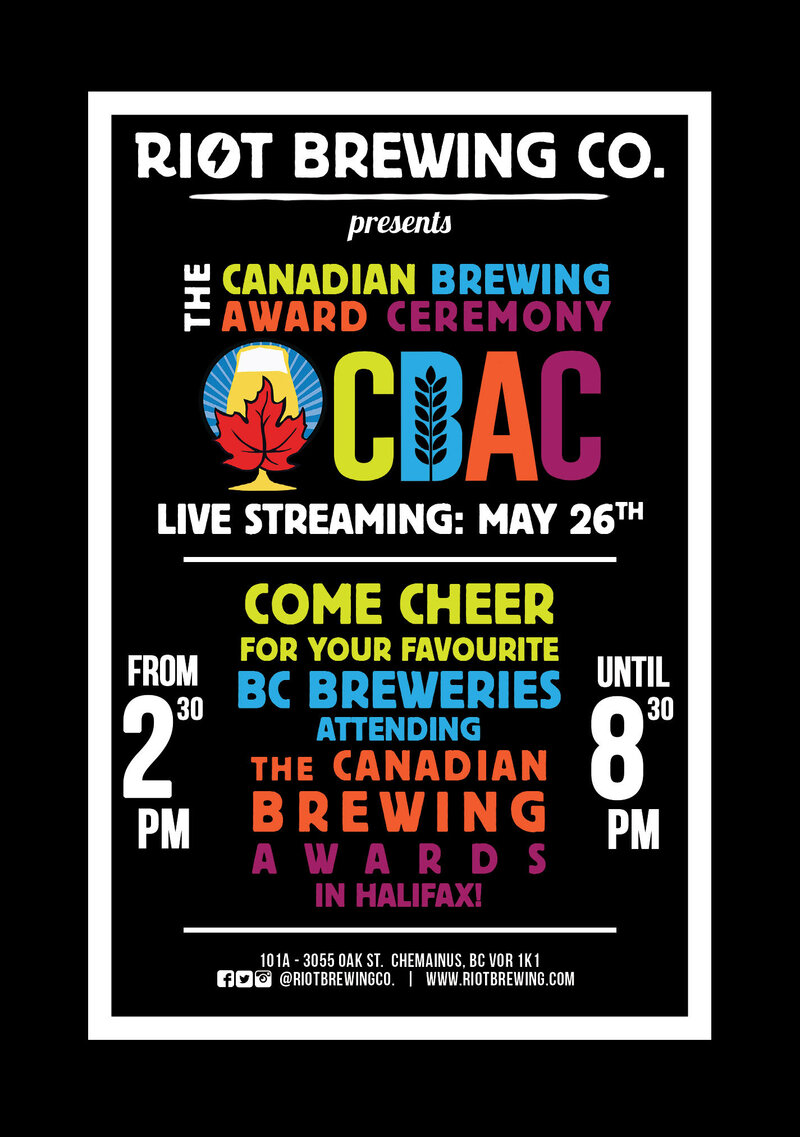 Canadian Beer Awards - Live Stream @ Riot Brewing Co. May 26 2018 - Jun 4th @ Riot Brewing Co.