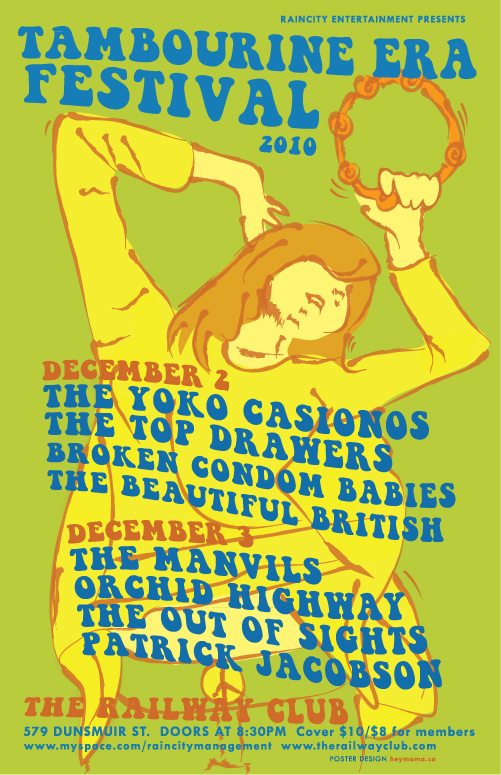 TAMBOURINE ERA FESTIVAL 2010: Yoko Casionos, Top Drawers, Broken Condom Babies, The Beautiful British @ Railway Club - Dec 02, 2010